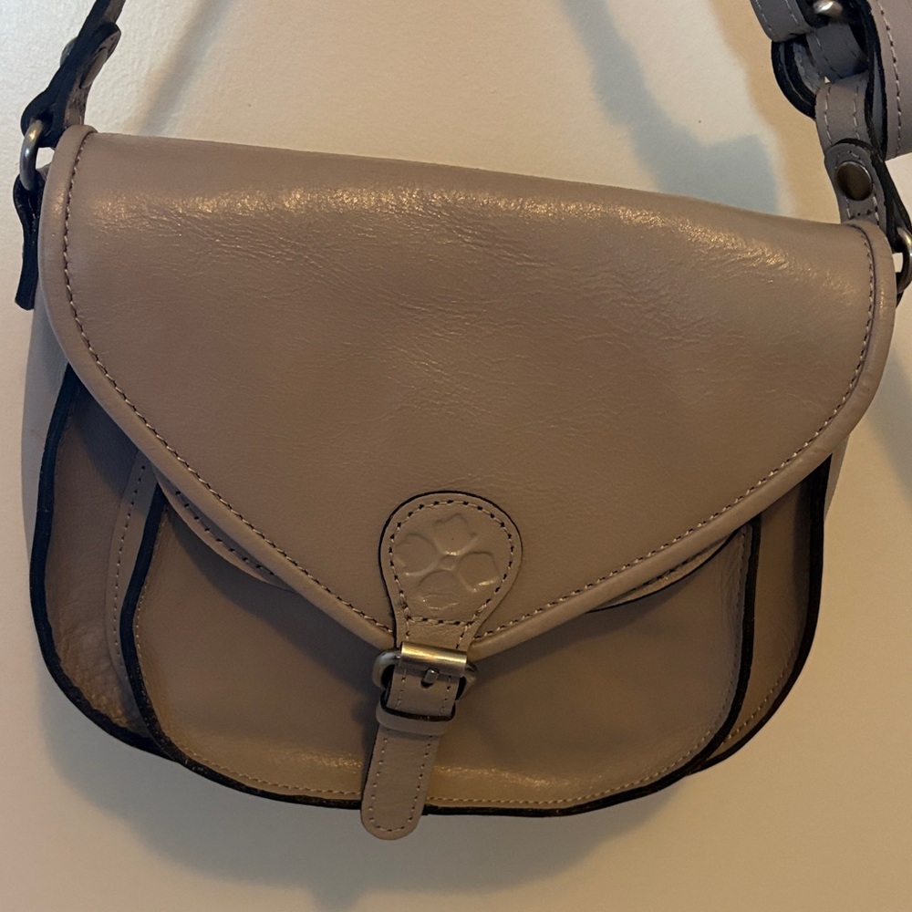 Chic Taupe Leather Crossbody Bag